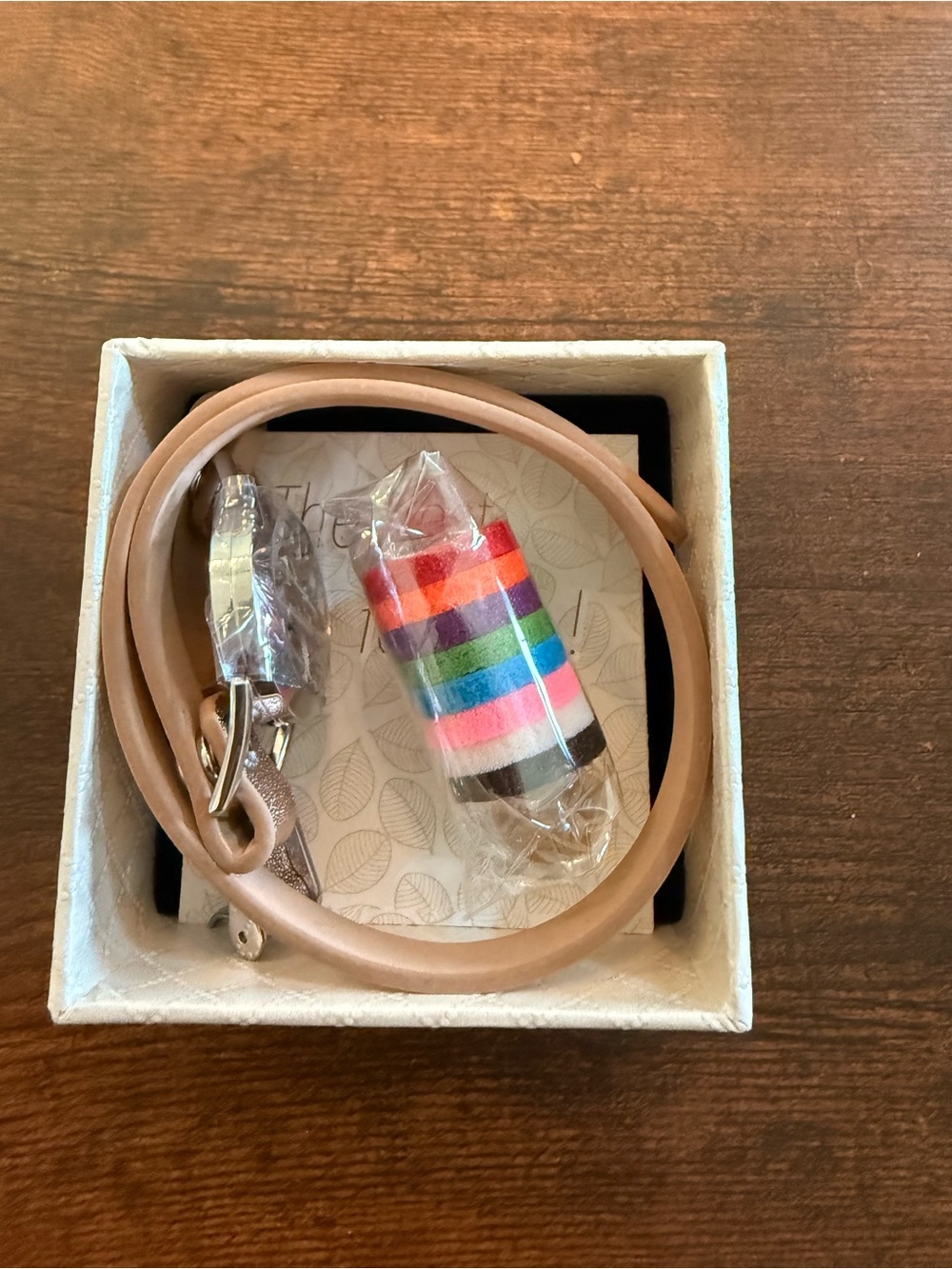 Neutral Tan Leather essential oil diffuser bracelet